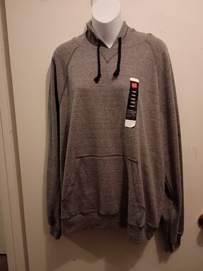 Mens Hanes Gray Hooded Pullover Sweatshirt